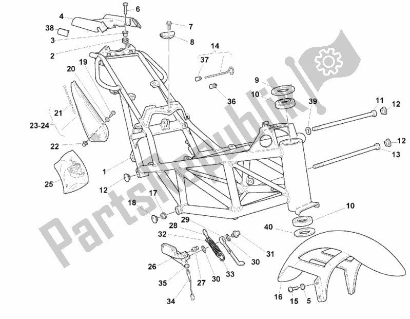 All parts for the Frame of the Ducati Monster 600 Dark 1999